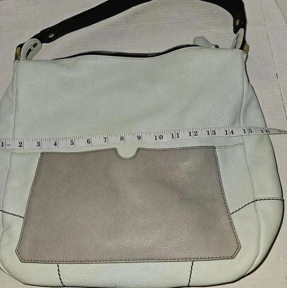 OrYANY Leather Large Color Block Mint Green/ Grey Shoulder Bag - Picture 13 of 13